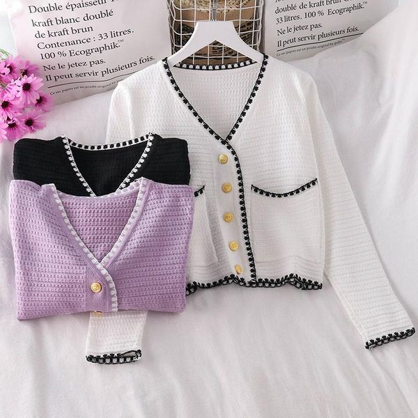 women's knits & tees sweet women v-neck cardigan single breasted fashion office lady crop outwear solid slim knit cardifans 2021 a, White
women's knits & tees sweet women v-neck cardigan single breasted fashion office lady crop outwear solid slim knit cardifans 2021 a, White
