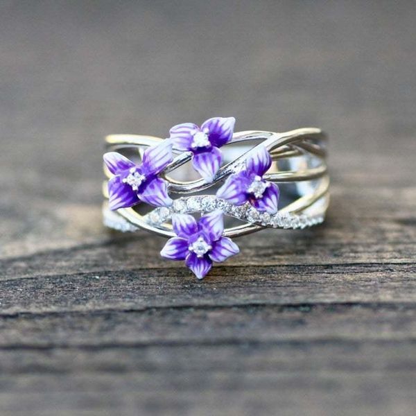cluster rings blooming violet flower epoxy paint ring for women girls's jewelry vintage antique 925 sterling silver anillo, Golden;silver
cluster rings blooming violet flower epoxy paint ring for women girls's jewelry vintage antique 925 sterling silver anillo, Golden;silver