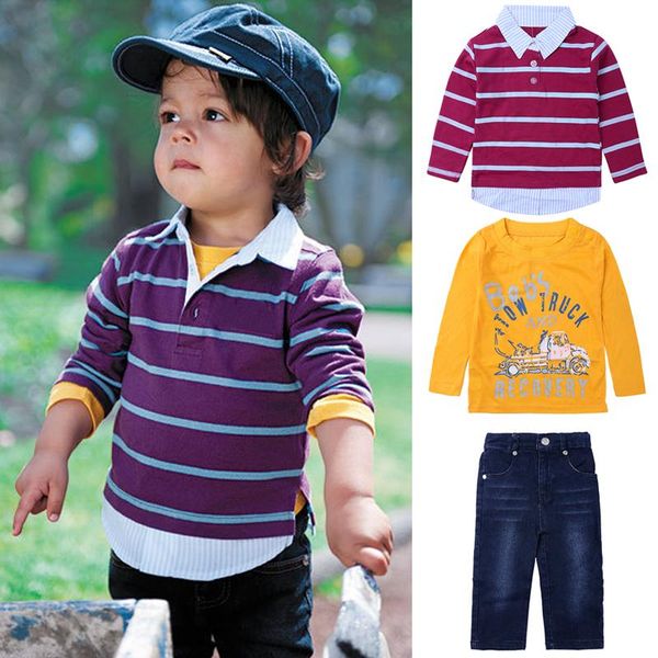 clothing sets 3pcs autumn baby boys cotton long sleeve striped clothes fake two piece shirt+t-shirt+jeans o-neck casual toddler suits, White
clothing sets 3pcs autumn baby boys cotton long sleeve striped clothes fake two piece shirt+t-shirt+jeans o-neck casual toddler suits, White