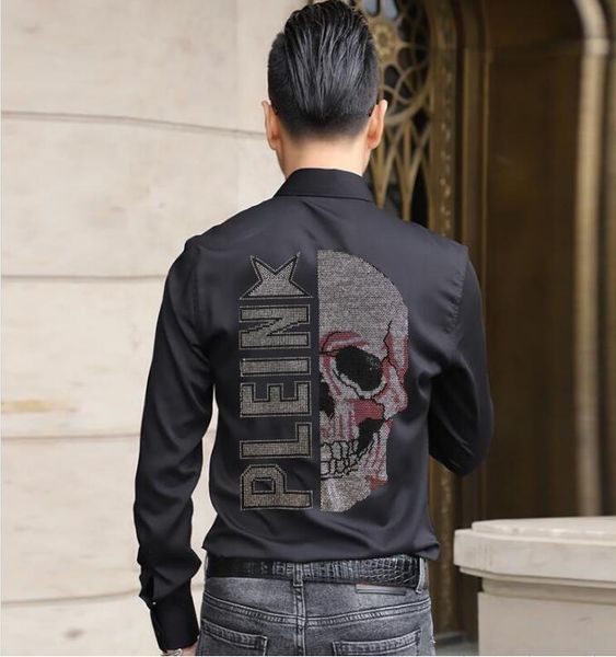 men's casual shirts men shirt long sleeve rhinestone color clothing summer streetwear fashion, White;black
men's casual shirts men shirt long sleeve rhinestone color clothing summer streetwear fashion, White;black