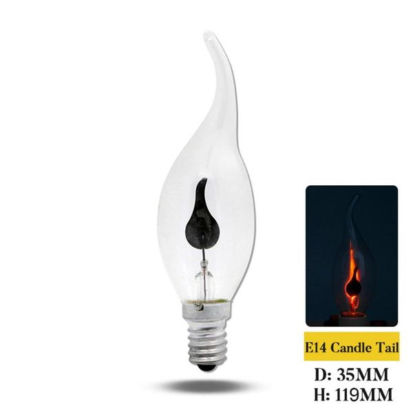 party decoration 2 pcs e14 bulb 3w clear flicker flame candle light bulbs ses decorative lamp w/ screw for home decor
party decoration 2 pcs e14 bulb 3w clear flicker flame candle light bulbs ses decorative lamp w/ screw for home decor