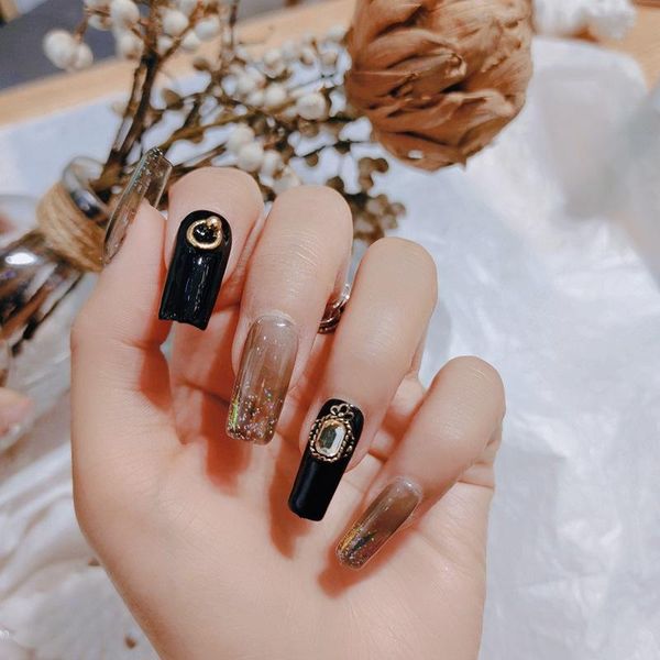 false nails 24pcs black nail patch square head glue type removable long paragraph fashion manicure save time, Red;gold
false nails 24pcs black nail patch square head glue type removable long paragraph fashion manicure save time, Red;gold