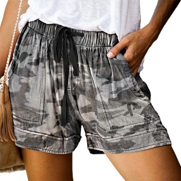 women's shorts high waist women multi pockets comfy flower print elastic loose streetwear, White;black
women's shorts high waist women multi pockets comfy flower print elastic loose streetwear, White;black