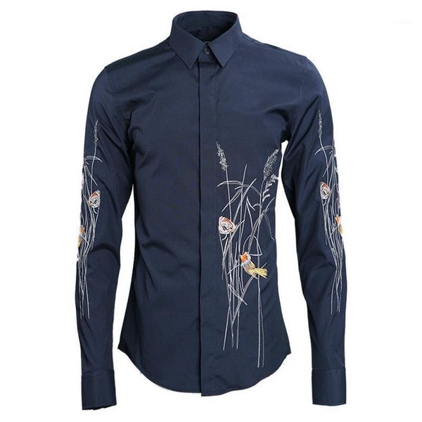 men's casual shirts designer embroidery long-sleeved cotton shirt mens solid black male 4xl brand men overhemd, White;black
men's casual shirts designer embroidery long-sleeved cotton shirt mens solid black male 4xl brand men overhemd, White;black