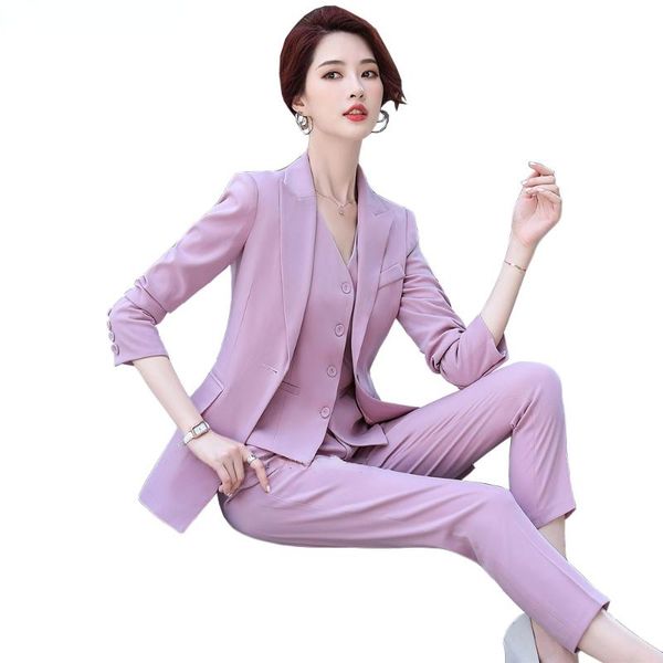 women's two piece pants 2021 business work career women pant suit solid fall autumn winter pink red blazer vest and trousers 3 set suit, White
women's two piece pants 2021 business work career women pant suit solid fall autumn winter pink red blazer vest and trousers 3 set suit, White