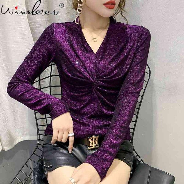 women's t-shirt fall winter european clothes fashion v-neck drape shiny diamonds women ropa mujer all match tees t00303a, White
women's t-shirt fall winter european clothes fashion v-neck drape shiny diamonds women ropa mujer all match tees t00303a, White