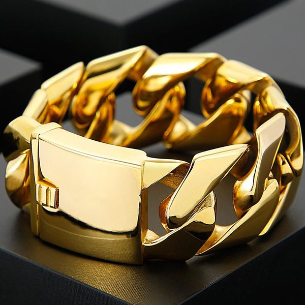 link, chain hip-hop 31mm stainless steel hand bands bracelets for men mannen armband massive 24.5cm men's bracelet golden wristbands, Black
link, chain hip-hop 31mm stainless steel hand bands bracelets for men mannen armband massive 24.5cm men's bracelet golden wristbands, Black