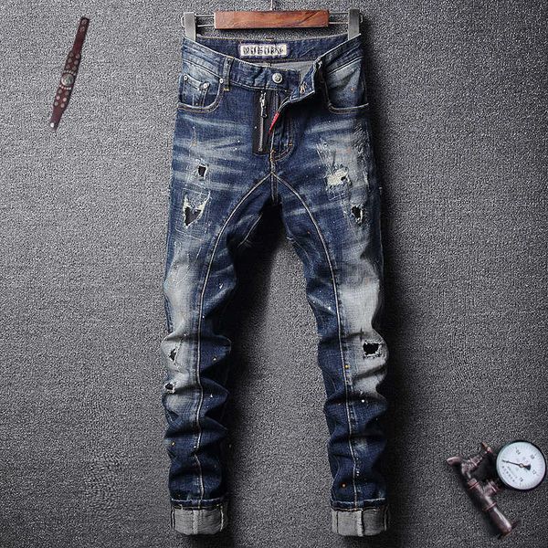 men's jeans italian fashion retro blue slim fit ripped men spliced designer pants streetwear hip hop k21d bl8o
men's jeans italian fashion retro blue slim fit ripped men spliced designer pants streetwear hip hop k21d bl8o