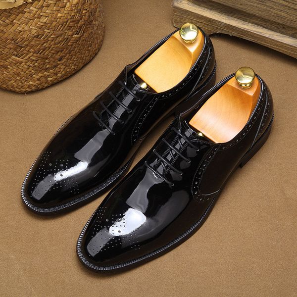 men full grain genuine patent leather shoes for men brand oxford men shoes fashion brogue carved dress formal shoes for g8, Black
men full grain genuine patent leather shoes for men brand oxford men shoes fashion brogue carved dress formal shoes for g8, Black