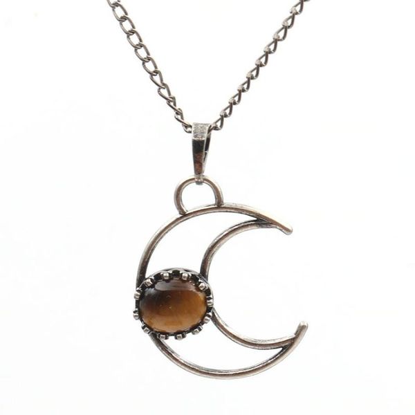 pendant necklaces copper crescent moon tiger eye stone rock crystal necklace classic style jewelry, Silver
pendant necklaces copper crescent moon tiger eye stone rock crystal necklace classic style jewelry, Silver