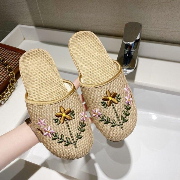 slhjc round toe men women slippers home house drags linen embroidery flat heel floor flats shoes, Black
slhjc round toe men women slippers home house drags linen embroidery flat heel floor flats shoes, Black