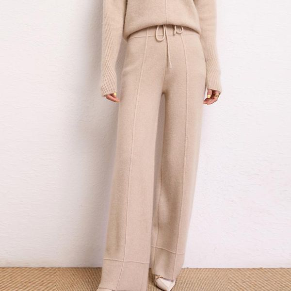 women's pants & capris 2021 style 100% pure cashmere trousers wide-leg fall/winter high-waist slimming casual loose straight-leg moppin, Black;white
women's pants & capris 2021 style 100% pure cashmere trousers wide-leg fall/winter high-waist slimming casual loose straight-leg moppin, Black;white