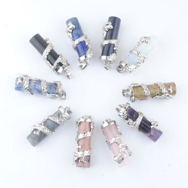 mixed chakra reiki dragon wrap pendant pendulum amulet natural stone beads column rhodonite agates opal crystal amethyst sodalite blue sand, Silver
mixed chakra reiki dragon wrap pendant pendulum amulet natural stone beads column rhodonite agates opal crystal amethyst sodalite blue sand, Silver