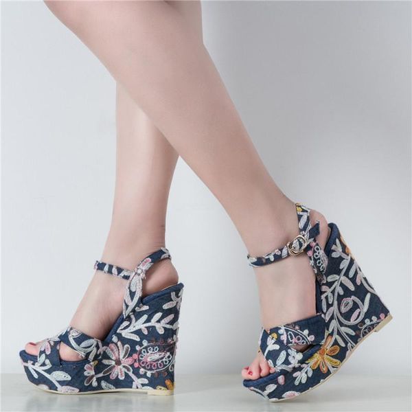dress shoes yechne summer women's high heels wedges sandals zapatos mujer blue woman denim embroider platform, Black
dress shoes yechne summer women's high heels wedges sandals zapatos mujer blue woman denim embroider platform, Black