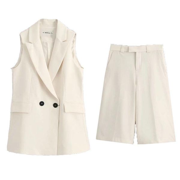 women's vests fashion vest double-breasted sleeveless pocket mid-length suit collar jacket + casual shorts set, Black;white
women's vests fashion vest double-breasted sleeveless pocket mid-length suit collar jacket + casual shorts set, Black;white