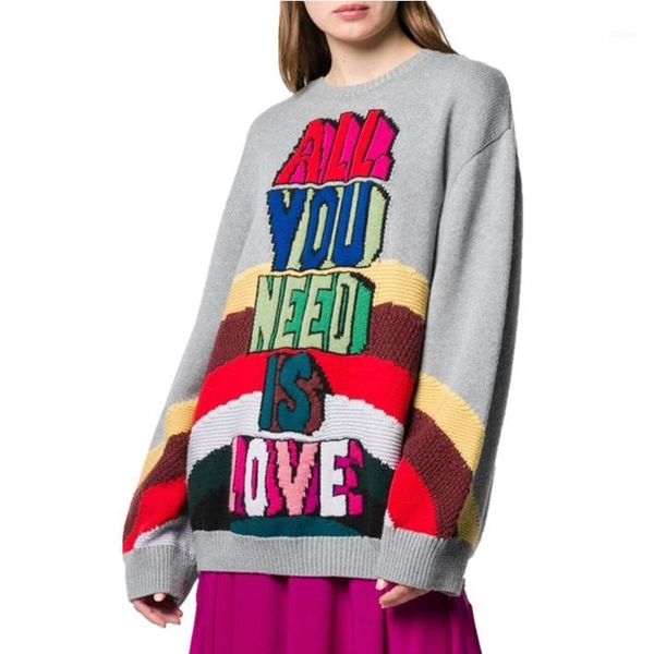 women's sweaters 2021 autumn european and american gray round neck pullover color letters outside loose long-sleeved sweater, White;black
women's sweaters 2021 autumn european and american gray round neck pullover color letters outside loose long-sleeved sweater, White;black