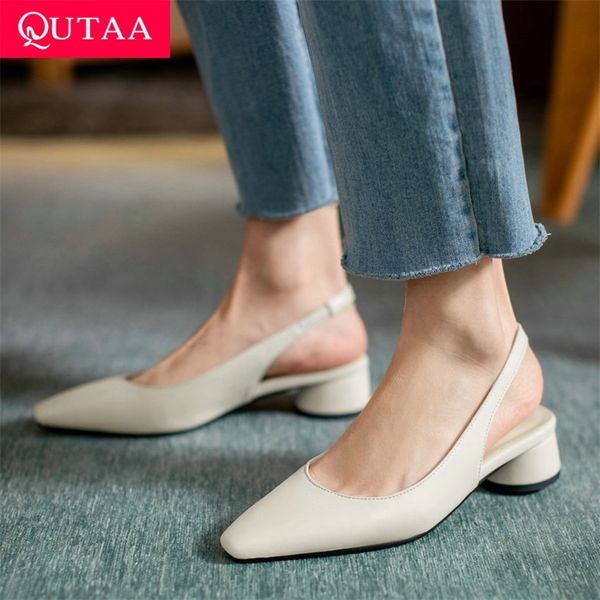 qutaa 2021 square med heel back strap women sandals microfiber summer ladies pumps pointed toe concise female shoes size 34-43 210310, Black
qutaa 2021 square med heel back strap women sandals microfiber summer ladies pumps pointed toe concise female shoes size 34-43 210310, Black