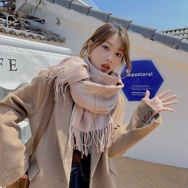 2022 autumn and winter artificial cashmere scarf designer warm large plaid ladies scarf japanese and korean style outer shawl soft and thick, Blue;gray
2022 autumn and winter artificial cashmere scarf designer warm large plaid ladies scarf japanese and korean style outer shawl soft and thick, Blue;gray