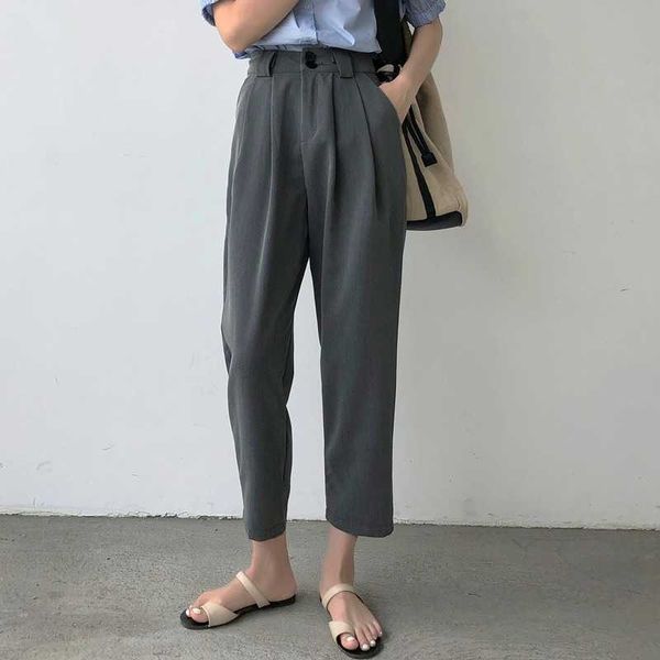 casual pants women's spring korean high waist slim pipe suit capris 210607, Black;white
casual pants women's spring korean high waist slim pipe suit capris 210607, Black;white