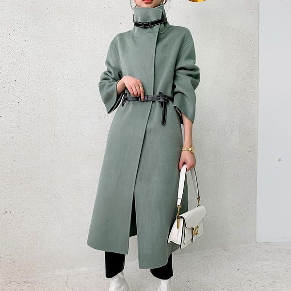 women's trench coats wool coat autumn and winter long padded jacket, Tan;black 
women's trench coats wool coat autumn and winter long padded jacket, Tan;black