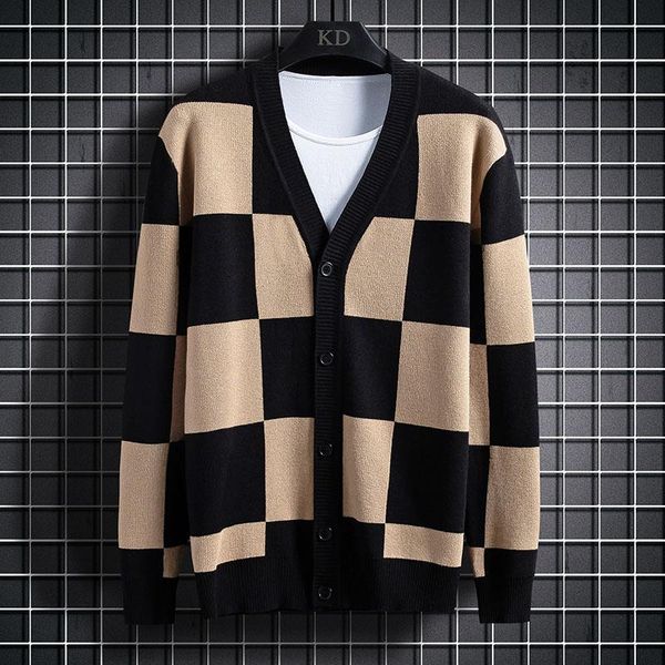 men's sweaters knitwear spring autumn v neck sweater coats men korean slim plaid cardigan thin clothes, White;black
men's sweaters knitwear spring autumn v neck sweater coats men korean slim plaid cardigan thin clothes, White;black