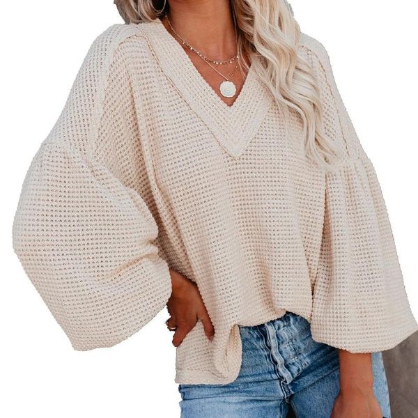 women's sweaters wepbel loose v-neck sweater women solid color autumn winter fashion latern sleeves top, White;black
women's sweaters wepbel loose v-neck sweater women solid color autumn winter fashion latern sleeves top, White;black