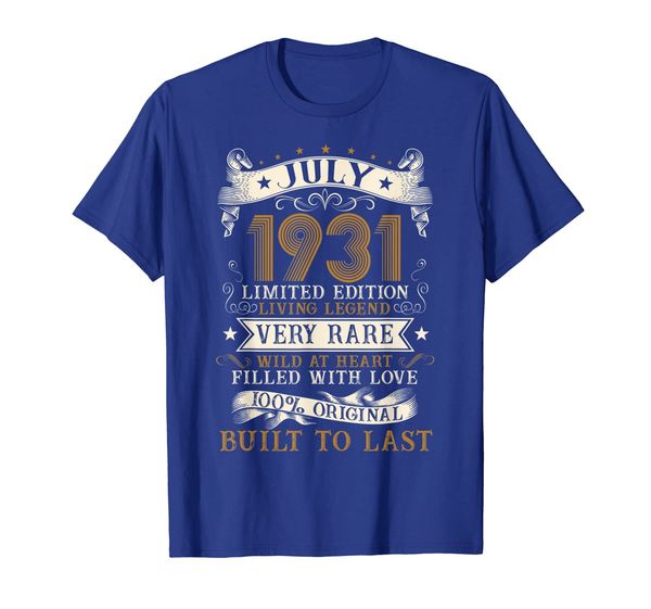 vintage 88th birthday july 1931 t shirt 88 years old gift, White;black
vintage 88th birthday july 1931 t shirt 88 years old gift, White;black