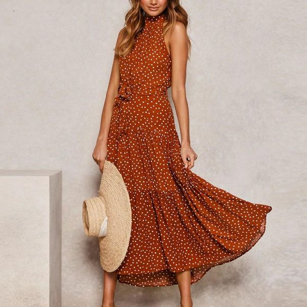 casual dresses onelinefox a-line halter sleeveless black white summer beach long dress with belt boho maxi polka dot women, Black;gray
casual dresses onelinefox a-line halter sleeveless black white summer beach long dress with belt boho maxi polka dot women, Black;gray