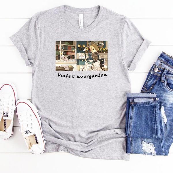 women's t-shirt summer casual women animation womens violet evergarden pattern printing harajuku short-sleeved camiseta o-neck, White
women's t-shirt summer casual women animation womens violet evergarden pattern printing harajuku short-sleeved camiseta o-neck, White