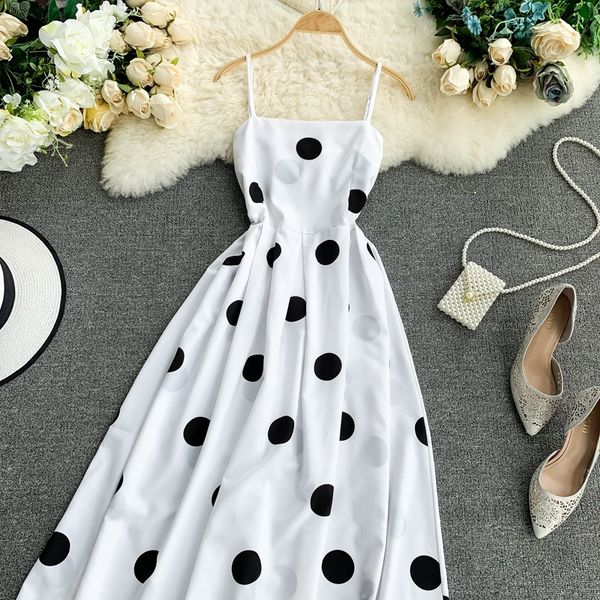 2021 fashion women kneet vestidos mujer new summer spaghetti strap a line bodycon es ladies elegant dot print 0799, Black;gray
2021 fashion women kneet vestidos mujer new summer spaghetti strap a line bodycon es ladies elegant dot print 0799, Black;gray