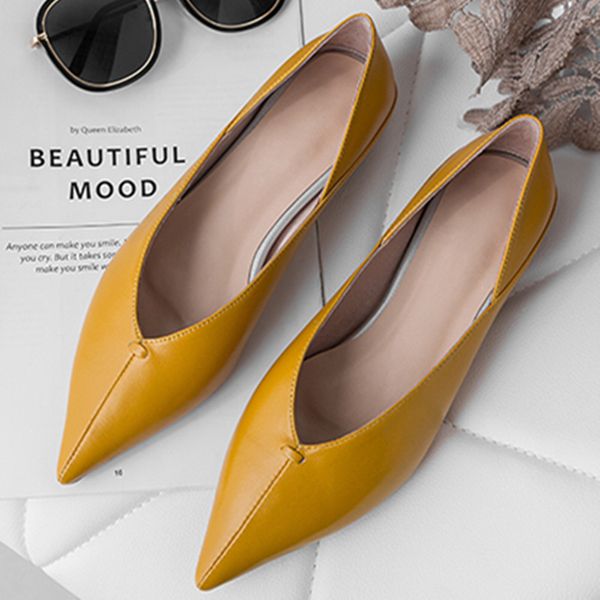 Womens genuine leather slip-on pointed toe flats leisure soft comfortable v-opening retro female casual mules shoes for womenDress Shoes, Beige
Womens genuine leather slip-on pointed toe flats leisure soft comfortable v-opening retro female casual mules shoes for womenDress Shoes, Beige