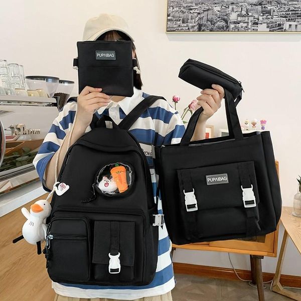 school bags 4-piece fashionable women's backpack canvas waterproof bookbags for teenage girls large capacity backpacks with many pocket
school bags 4-piece fashionable women's backpack canvas waterproof bookbags for teenage girls large capacity backpacks with many pocket