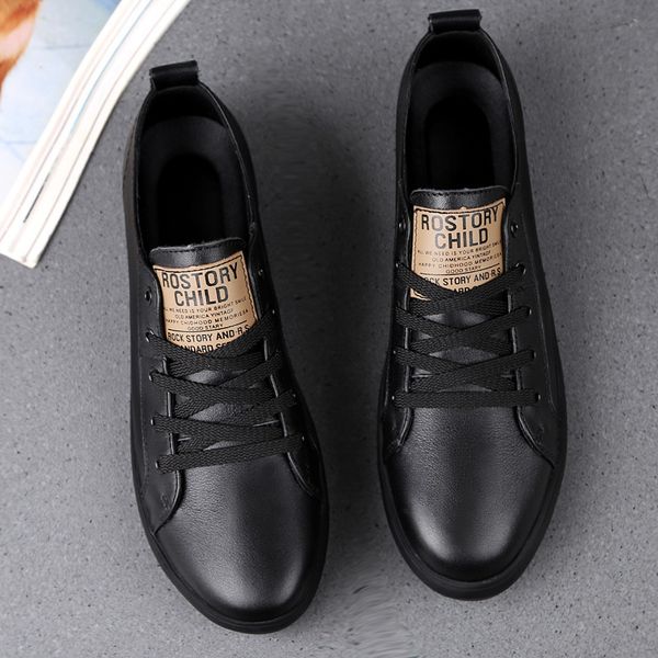 men's 2021 new winter leather small white trendy versatile board trend men's casual shoes, Black
men's 2021 new winter leather small white trendy versatile board trend men's casual shoes, Black