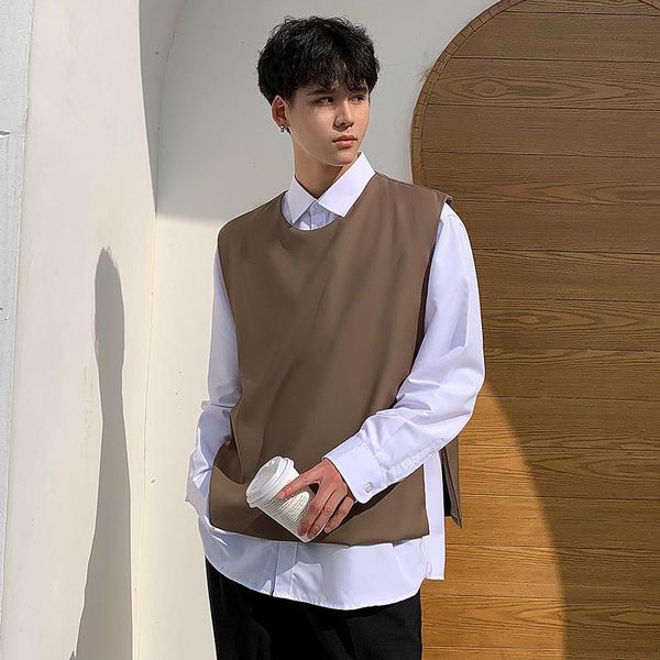 men's vests men japan korea style fashion streetwear casual suit vest coat couple solid color sleeveless jacket waistcoat for male wome, Black;white
men's vests men japan korea style fashion streetwear casual suit vest coat couple solid color sleeveless jacket waistcoat for male wome, Black;white