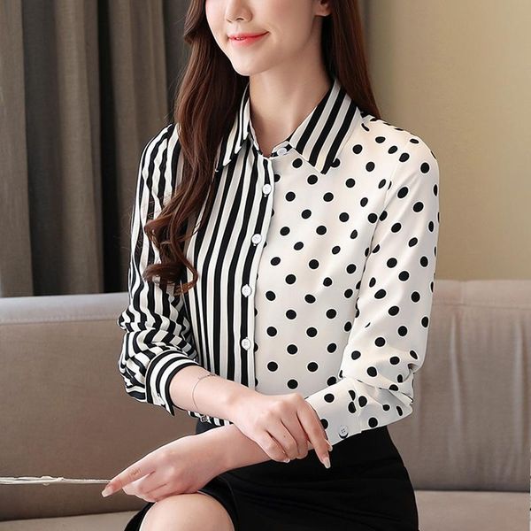women's blouses & shirts turn-down collar korean chiffon striped 2021 spring blouse women long sleeve lady shirt female, White
women's blouses & shirts turn-down collar korean chiffon striped 2021 spring blouse women long sleeve lady shirt female, White
