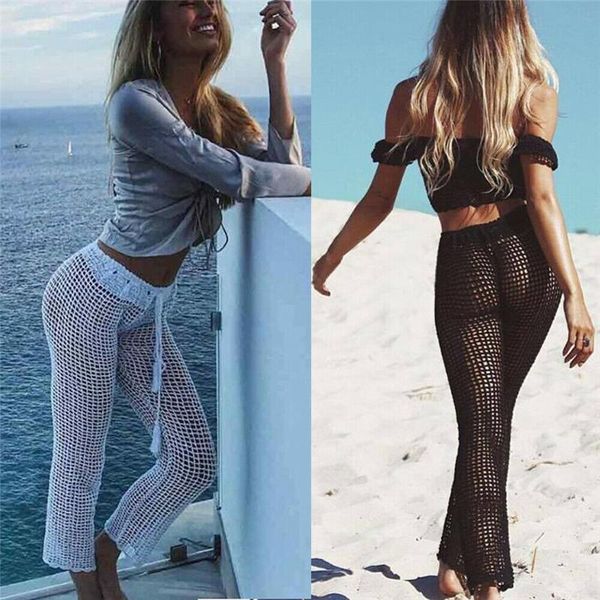 women's pants & capris women solid color knitting hollow out trousers casual clubwear arrival beach ladies, Black;white
women's pants & capris women solid color knitting hollow out trousers casual clubwear arrival beach ladies, Black;white