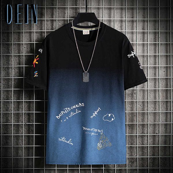 oein mens summer tshirt gradient color men o-neck shirt short sleeve shirt korean fashion outwear shirts for men summer 2021 new p0811, White;black
oein mens summer tshirt gradient color men o-neck shirt short sleeve shirt korean fashion outwear shirts for men summer 2021 new p0811, White;black