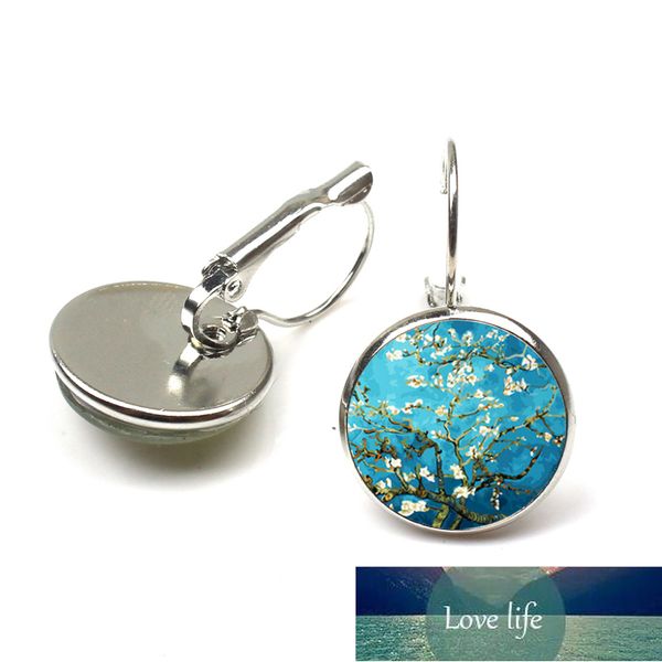 van gogh almond stud earrings branch in bloom art dangle earring bridal jewelry gogh's painting glass cabochon earring wholesale, Silver
van gogh almond stud earrings branch in bloom art dangle earring bridal jewelry gogh's painting glass cabochon earring wholesale, Silver