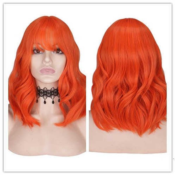 wig female short curl wig scalp air bangs orange headgear chemical fiber, Black
wig female short curl wig scalp air bangs orange headgear chemical fiber, Black