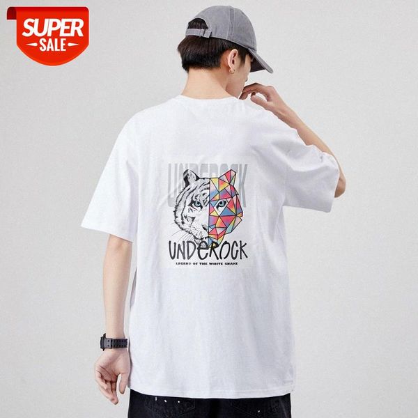 mansclot letter tiger head print round neck short sleeve t-shirt male half #h249, White;black
mansclot letter tiger head print round neck short sleeve t-shirt male half #h249, White;black