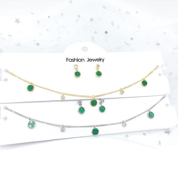 earrings & necklace jewelry sets for women round cubic zircon clavicle chain necklace/earrings wholesale valentine gift, Silver
earrings & necklace jewelry sets for women round cubic zircon clavicle chain necklace/earrings wholesale valentine gift, Silver