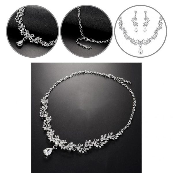 earrings & necklace rhinestone accessory adjustable lightweight jewelry set for wedding, Silver
earrings & necklace rhinestone accessory adjustable lightweight jewelry set for wedding, Silver