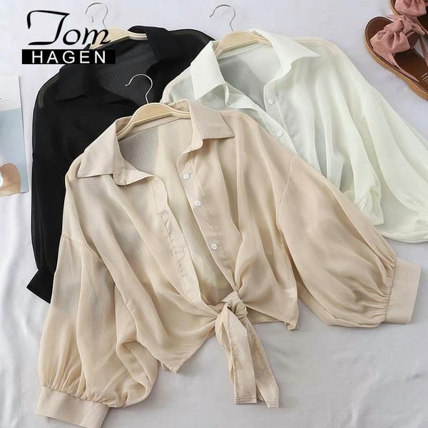 women's blouses & shirts blouse women black lantern long sleeve chiffon 2021 summer korean casual tied elegant, White
women's blouses & shirts blouse women black lantern long sleeve chiffon 2021 summer korean casual tied elegant, White