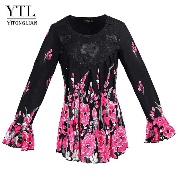 women's blouses & shirts ytl flower bloom print pleated casual loose tunic applique elegant plus size blousefor female 6xl 7xl 8xl w00, White
women's blouses & shirts ytl flower bloom print pleated casual loose tunic applique elegant plus size blousefor female 6xl 7xl 8xl w00, White