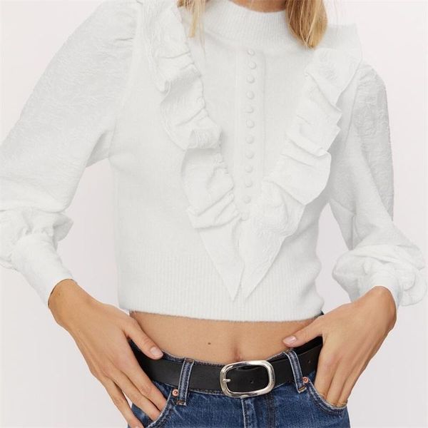 women's sweaters zxqj women 2021 fashion stand-up collar padded buttons layered decorative pullover sweater long sleeve female chic, White;black
women's sweaters zxqj women 2021 fashion stand-up collar padded buttons layered decorative pullover sweater long sleeve female chic, White;black