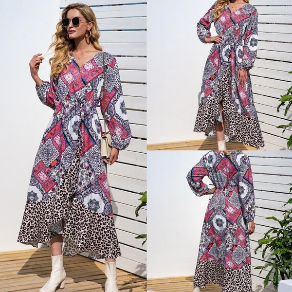 casual dresses summer women dress leopard floral print long sleeve chiffon female vestido elegant fashion beach style patchwork c2529, Black;gray
casual dresses summer women dress leopard floral print long sleeve chiffon female vestido elegant fashion beach style patchwork c2529, Black;gray