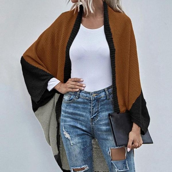 women's knits & tees drop long sleeve cardigan batwing color block shawl coat streetwear for going out, White
women's knits & tees drop long sleeve cardigan batwing color block shawl coat streetwear for going out, White
