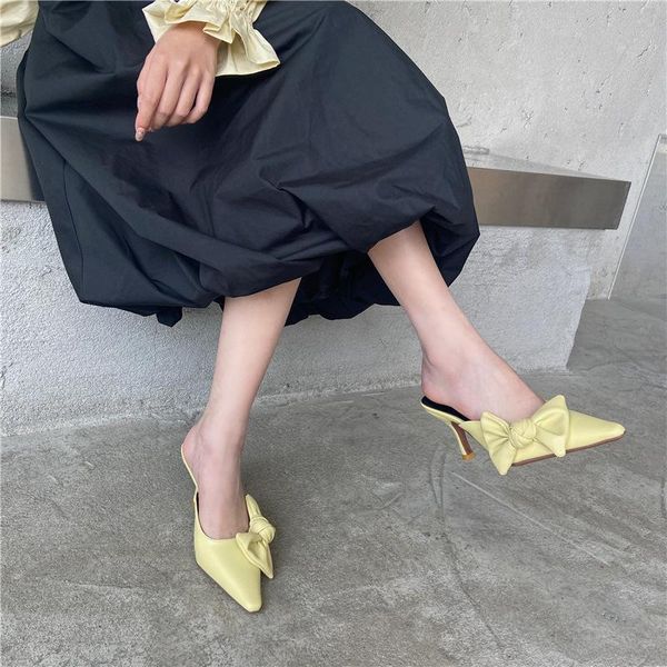 slippers women wear 2021 baotou bow sandals pointed high heel soft leather fashion all-match lazy half drag shoes, Black
slippers women wear 2021 baotou bow sandals pointed high heel soft leather fashion all-match lazy half drag shoes, Black