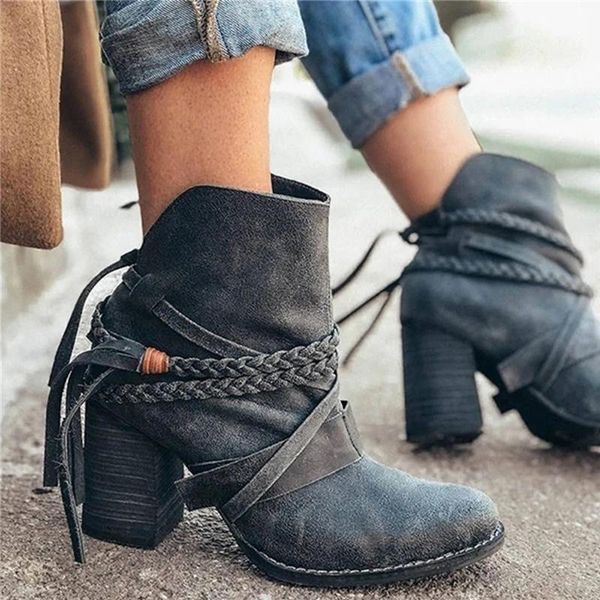 boots women ankle 2021 retro chunky heel autumn winter tassel braided ladies casual pointed toe slip on short bootie, Black
boots women ankle 2021 retro chunky heel autumn winter tassel braided ladies casual pointed toe slip on short bootie, Black