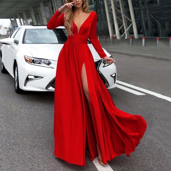 casual dresses high split flowy dress deep v neck long sleeve big swing elegant women solid color slim waist pleated hem maxi 40#, Black;gray
casual dresses high split flowy dress deep v neck long sleeve big swing elegant women solid color slim waist pleated hem maxi 40#, Black;gray
